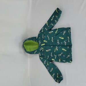 Cat & Jack Toddler Boys' Full Zip Racecar Softshell Jacket ~ Green